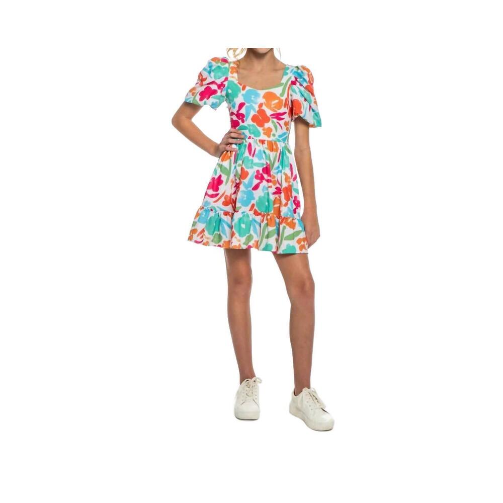 NEW PEIXOTO girls floral mini dress in multi